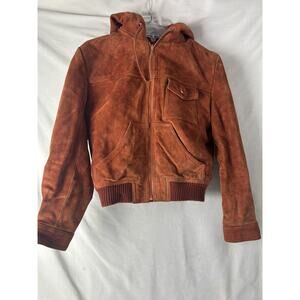 Vintage Leather Suede Sherpa Lined Jacket Coat Women’s Size Sm